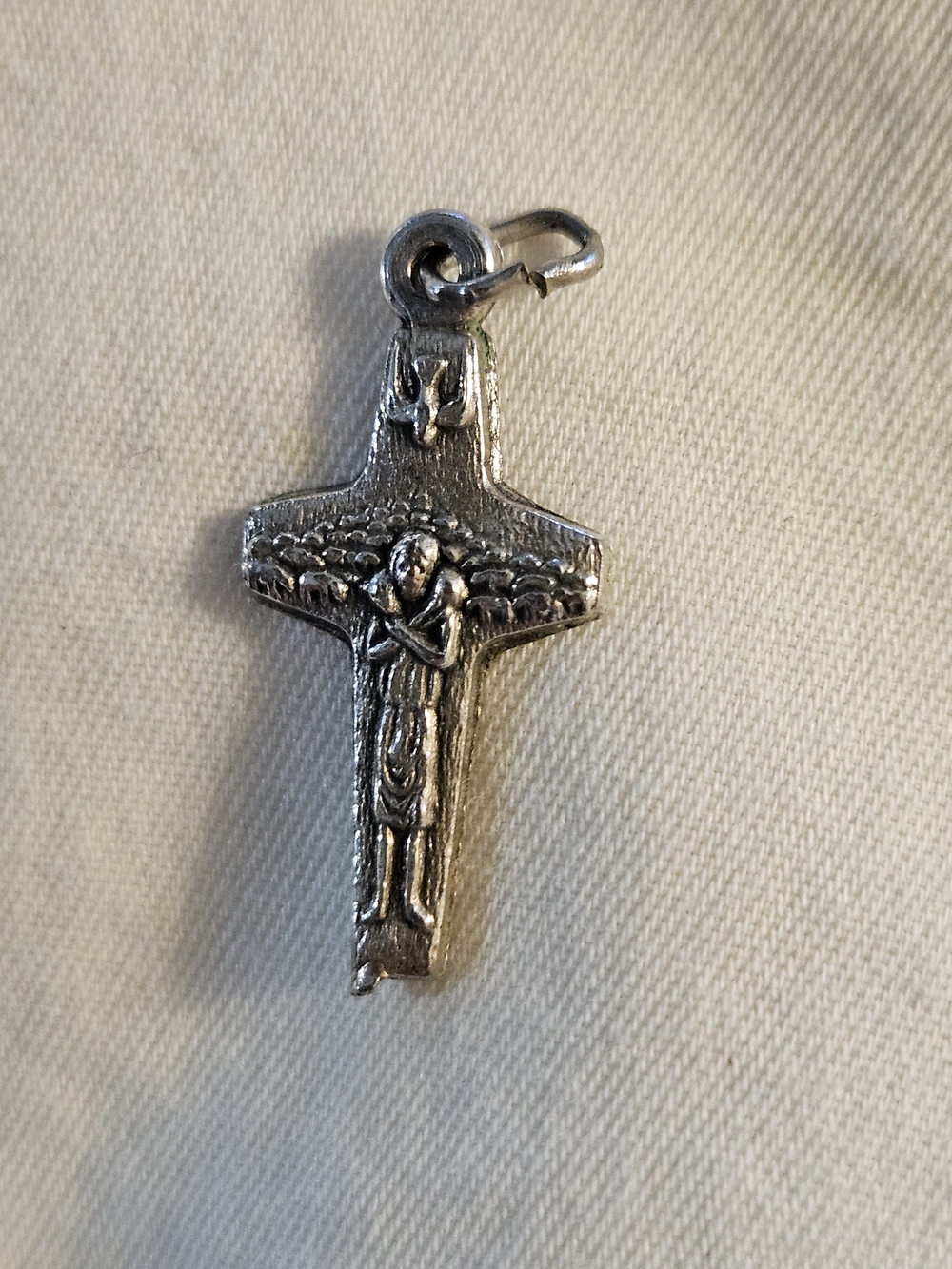 Vintage Italy Good Shepherd Pope Francis Pectoral Cross Pendant